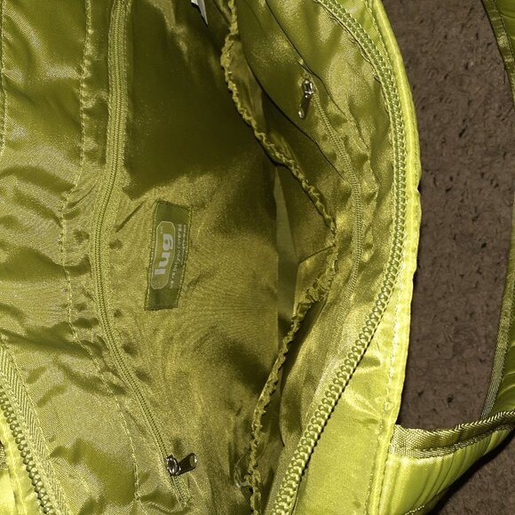 LUG-Taxicab-Green Tote-Shoulder Bag-Quilted Travel-Storage Pockets-Diaper Bag-NM - Picture 5 of 11
